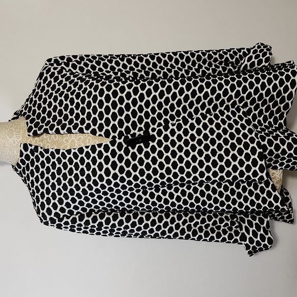Joseph Ribkoff Black White Geometric Asymmetric Textured Jacket Women’s Size 8 - Picture 2 of 16